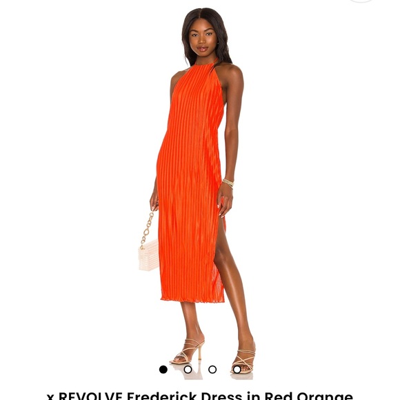 House of Harlow 1960 Orange Halter Dress - Picture 3 of 6